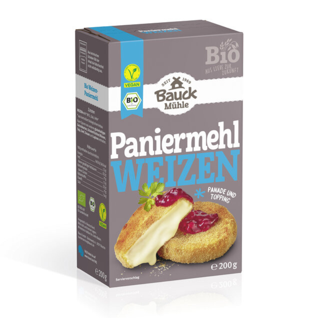 Bauck Mühle Paniermehl aus Weizen 200 g – Bio-Paniermehl für knusprige Panade und Toppings, vegan