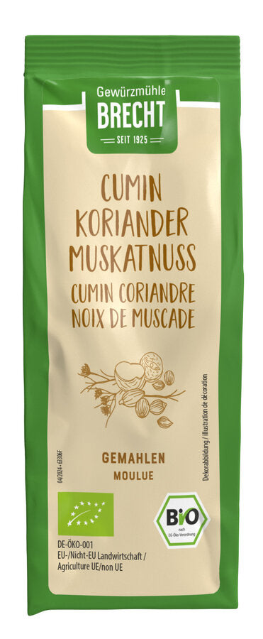 Cumin Koriander Muskatnuss bio- NFB Gewürzmischung gemahlen 50g Brecht