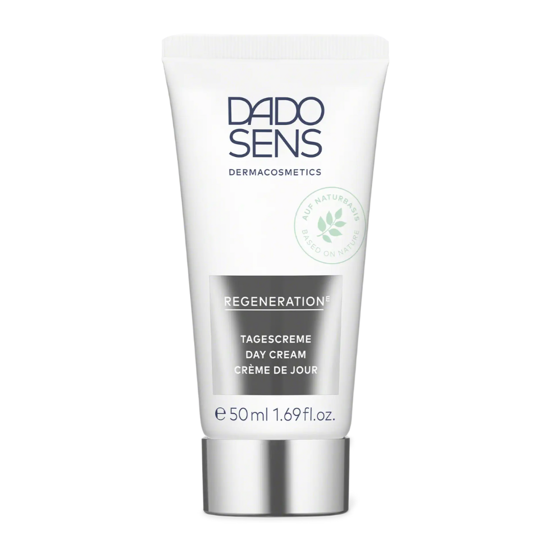 DADO SENS REGENERATION E Tagescreme 50 ml – Produktabbildung der Tube mit silbernem Deckel und klarer Beschriftung