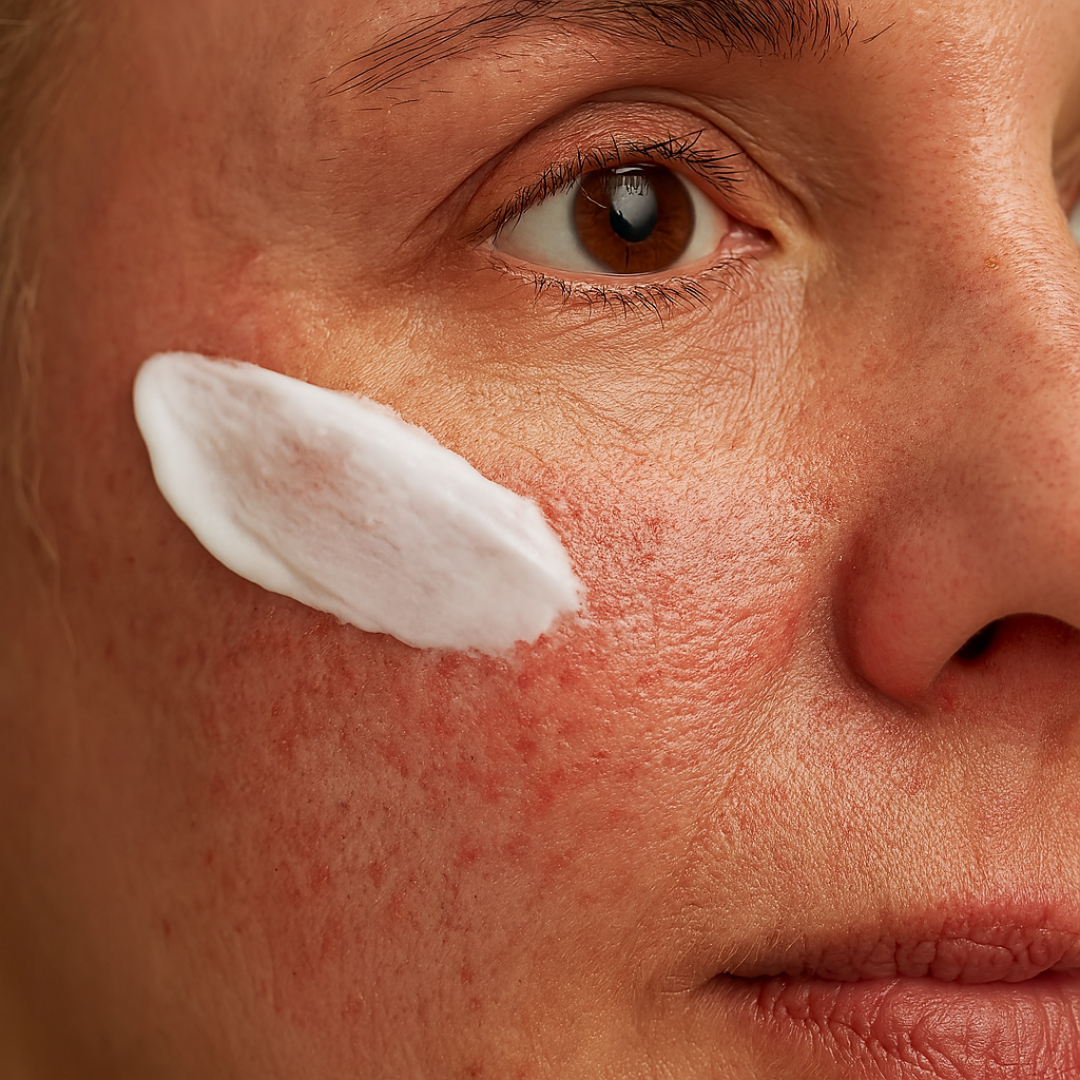 DADO SENS SENSACEA EXTRA CARE Gesichtsemulsion – Anwendung auf stark geröteter, sensibler Haut bei Couperose