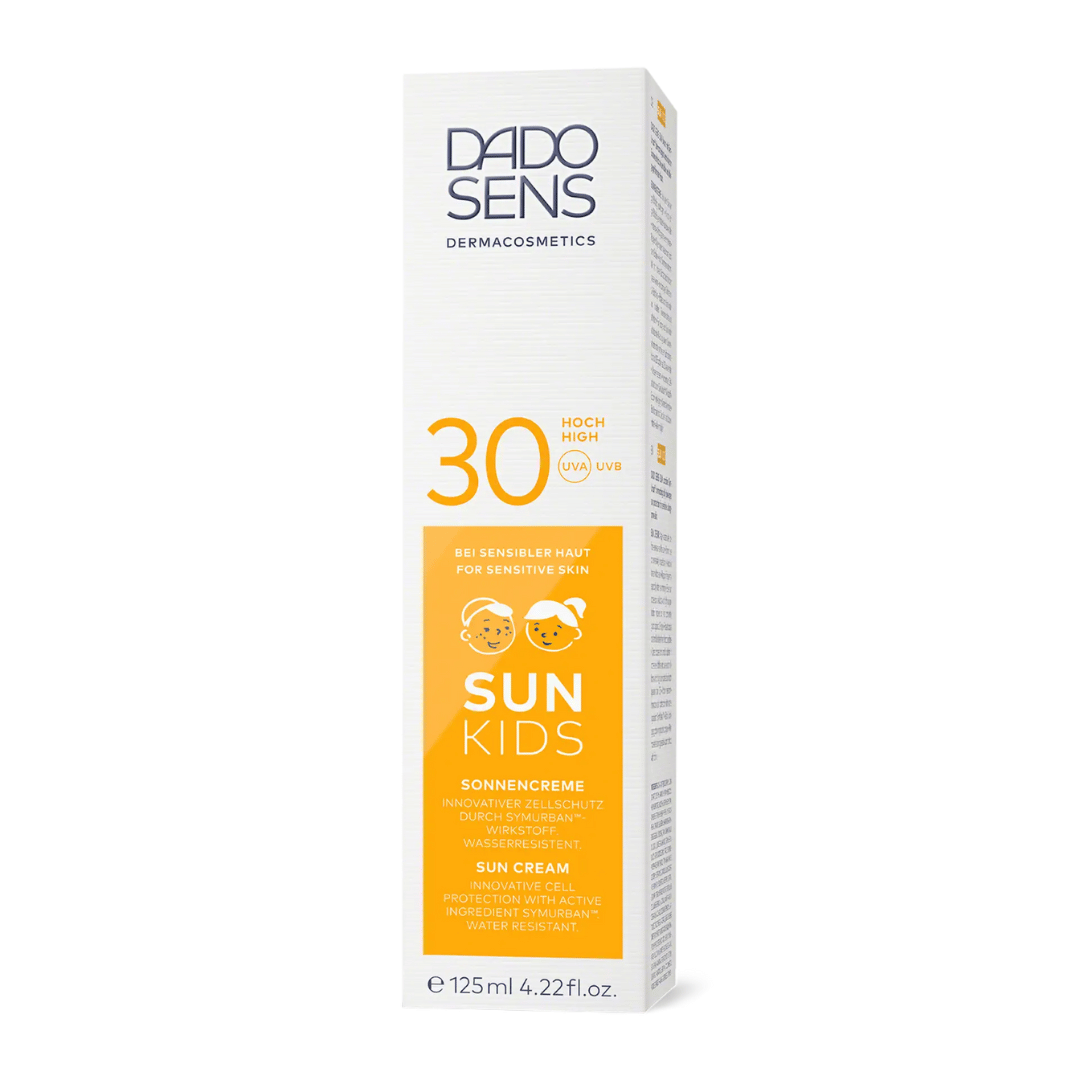 DADO SENS SUN Sonnencreme Kids LSF 30 – Umverpackung mit Lichtschutzfaktor 30 für sensible Kinderhaut, 125 ml