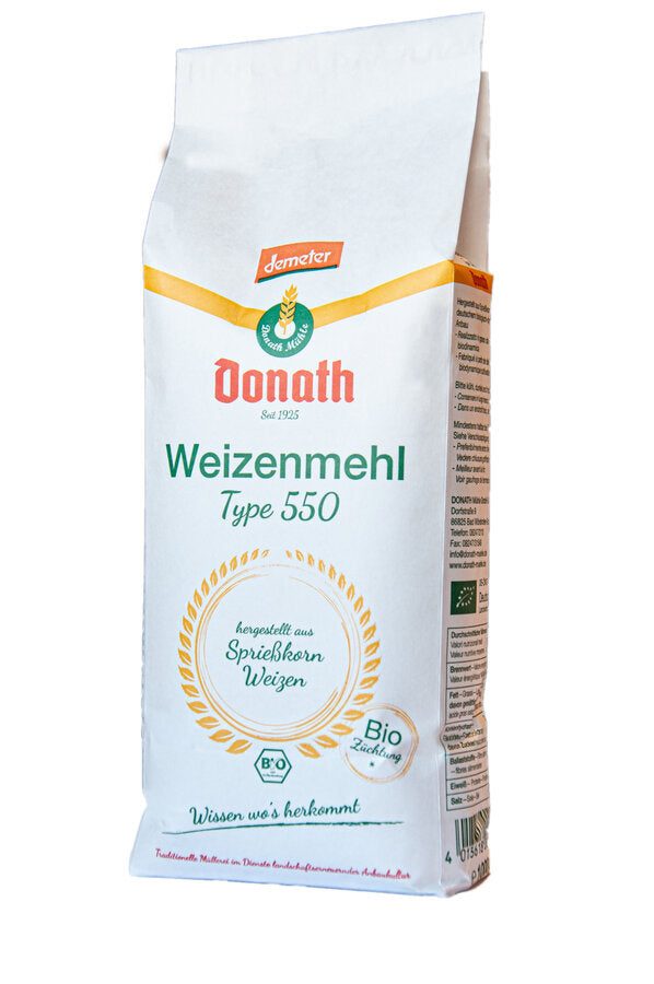 Demeter Weizenmehl 550 Bio 1000g Donath Mühle