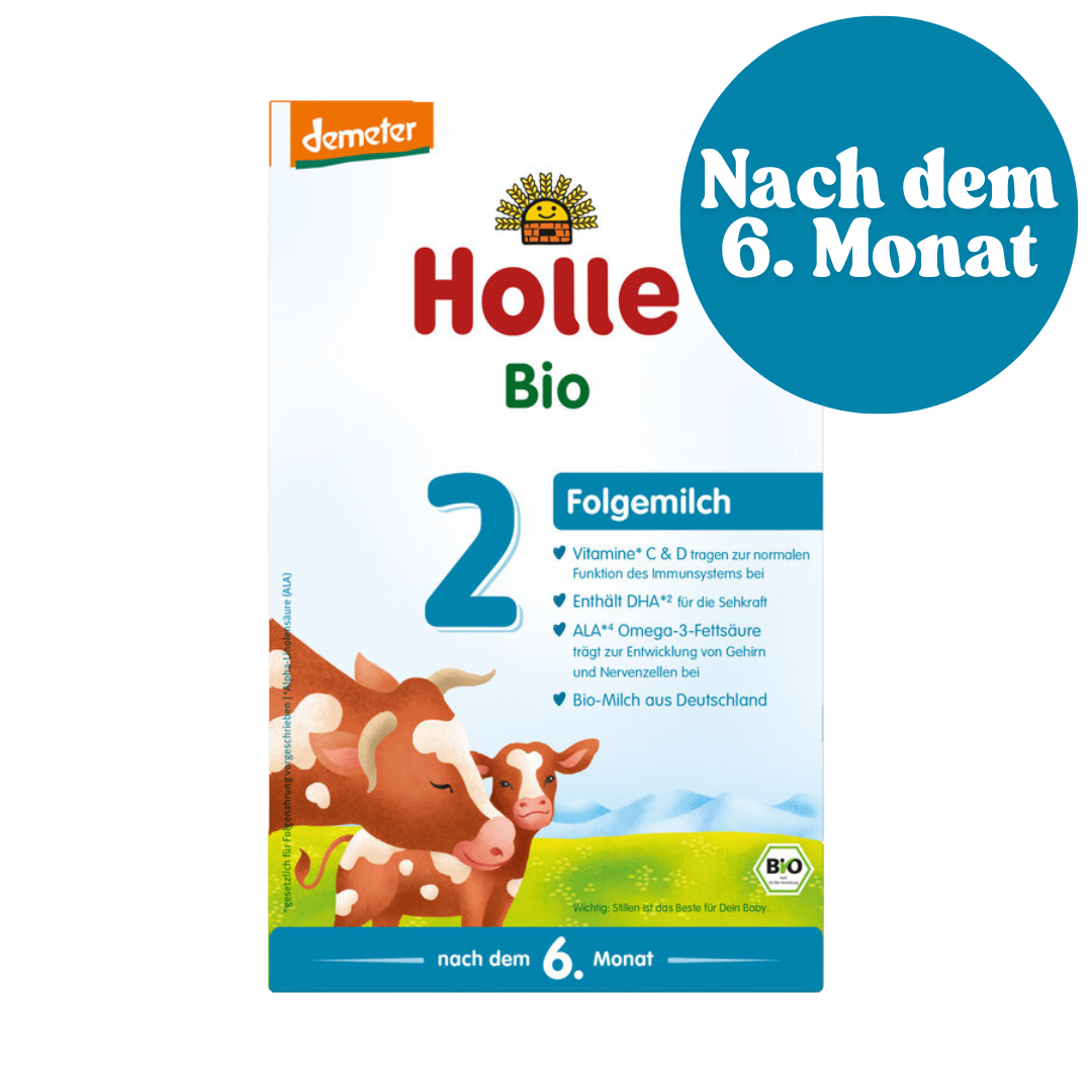 Holle Bio Folgemilch 2 für Babys nach dem 6. Monat – Demeter-Qualität, mit DHA und ALA aus Bio-Milch aus Deutschland