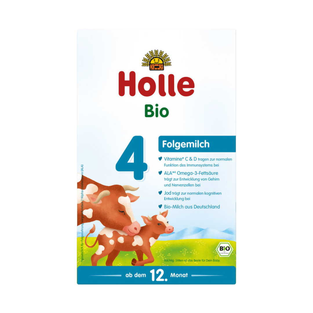 Holle Bio Folgemilch 4 ab dem 12. Monat – Demeter-zertifizierte Bio-Milchnahrung mit Jod, Omega-3 und Vitaminen C & D aus Deutschland