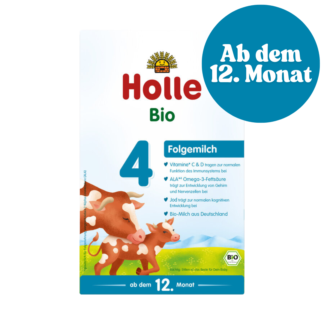 Holle Bio Folgemilch 4 für Kleinkinder ab dem 12. Monat – Bio-Kuhmilch aus Deutschland mit ALA, Jod und Vitamin C & D
