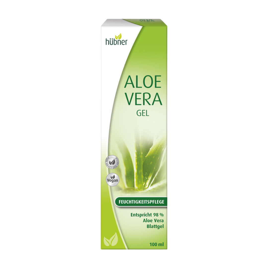 Hübner Aloe Vera Gel 100 ml – Feuchtigkeitspflege mit 98 % Aloe Vera Blattgel, vegane Hautpflege für intensive Feuchtigkeit.