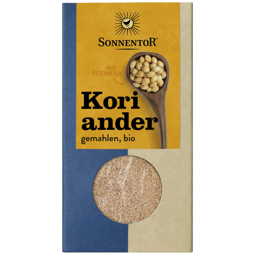 Sonnentor Koriander gemahlen Bio – fein gemahlenes Korianderpulver zum Würzen von Currys und Backwaren