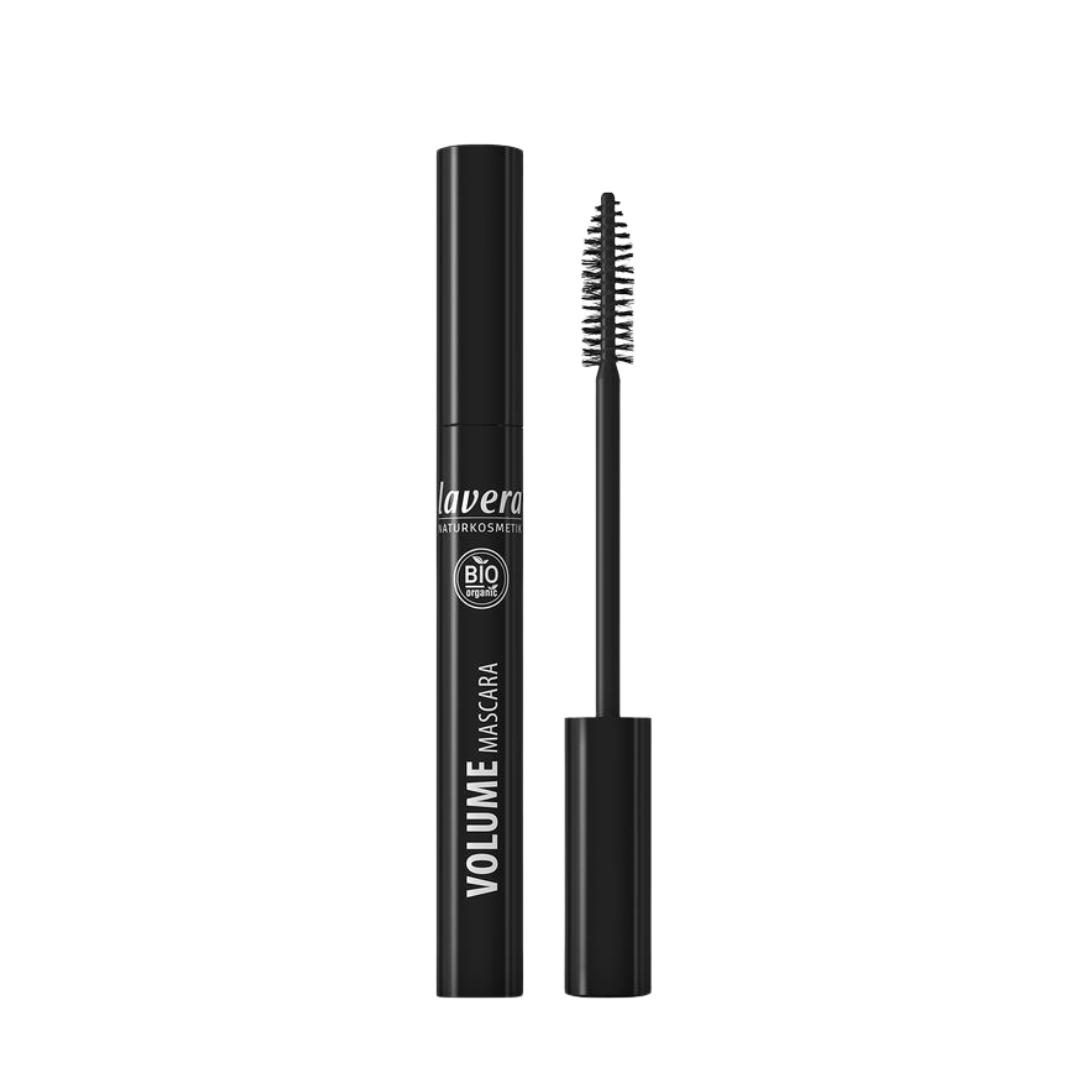 Lavera Volume Mascara Schwarz 9 ml – Naturkosmetik Wimperntusche mit Volumenbürste in Schwarz