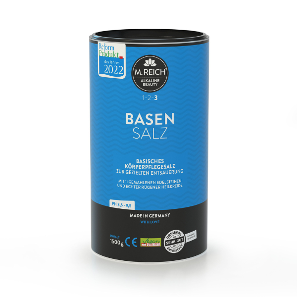 M. Reich Basensalz 1500 g – basisches Körperpflegesalz für Wellness und Entspannung, Made in Germany, Reformprodukt 2022