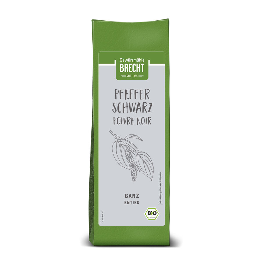 Pfeffer schwarz ganz Bio Blockbeutel 180g Brecht