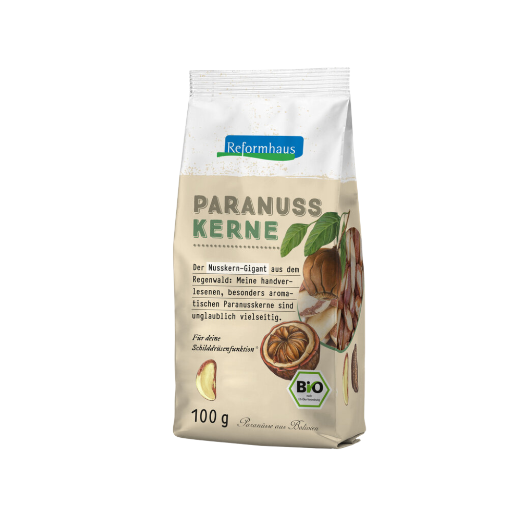 Reformhaus Paranusskerne Bio 100 g – handverlesene, aromatische Paranüsse aus Bolivien in praktischer Verpackung
