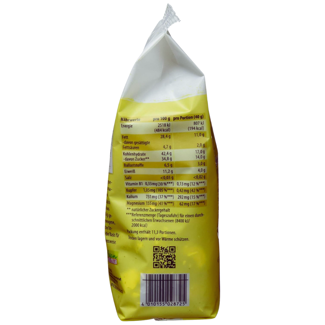 Nährwerttabelle und Mikronährstoffe des Reformhaus Studentenfutter Bio 450 g – Vitamin B1, Magnesium, Kalium und Kupfer pro Portion
