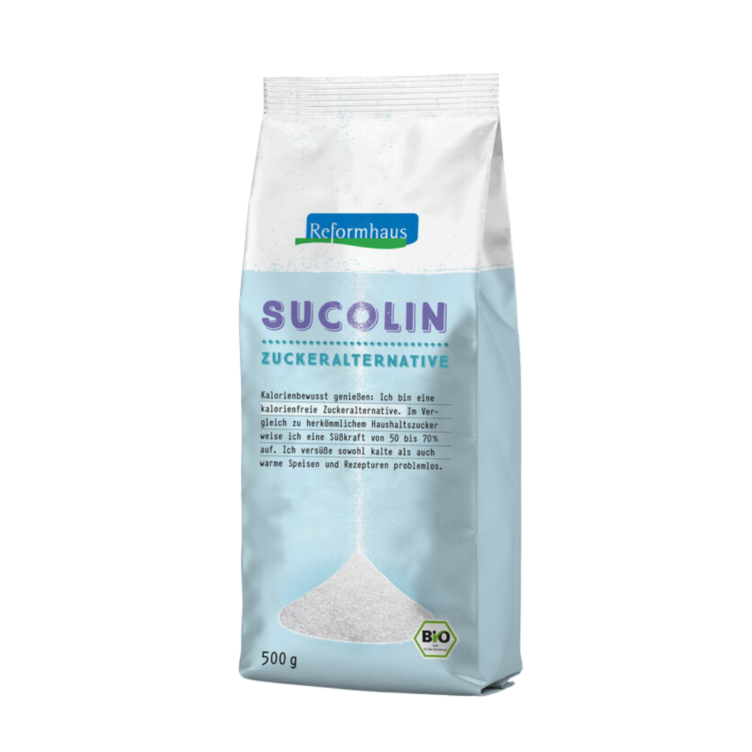 Reformhaus Sucolin Bio Zuckeralternative 500 g – natürliche, kalorienfreie Zucker-Alternative für kalte und warme Speisen