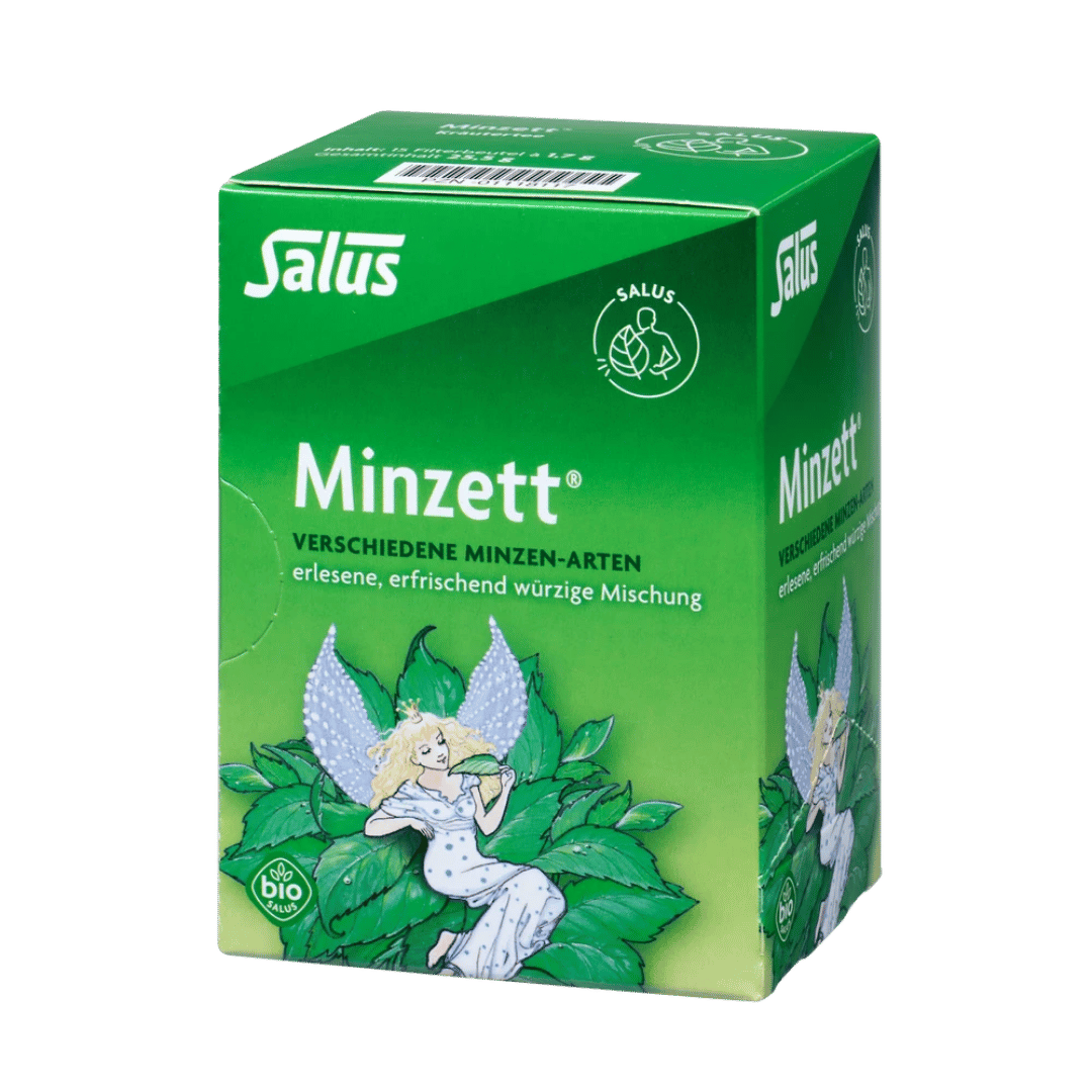 Salus Minzett Kräutertee bio 15 Filterbeutel – verschiedene Minzen, erfrischend-würzige Mischung in grüner Verpackung