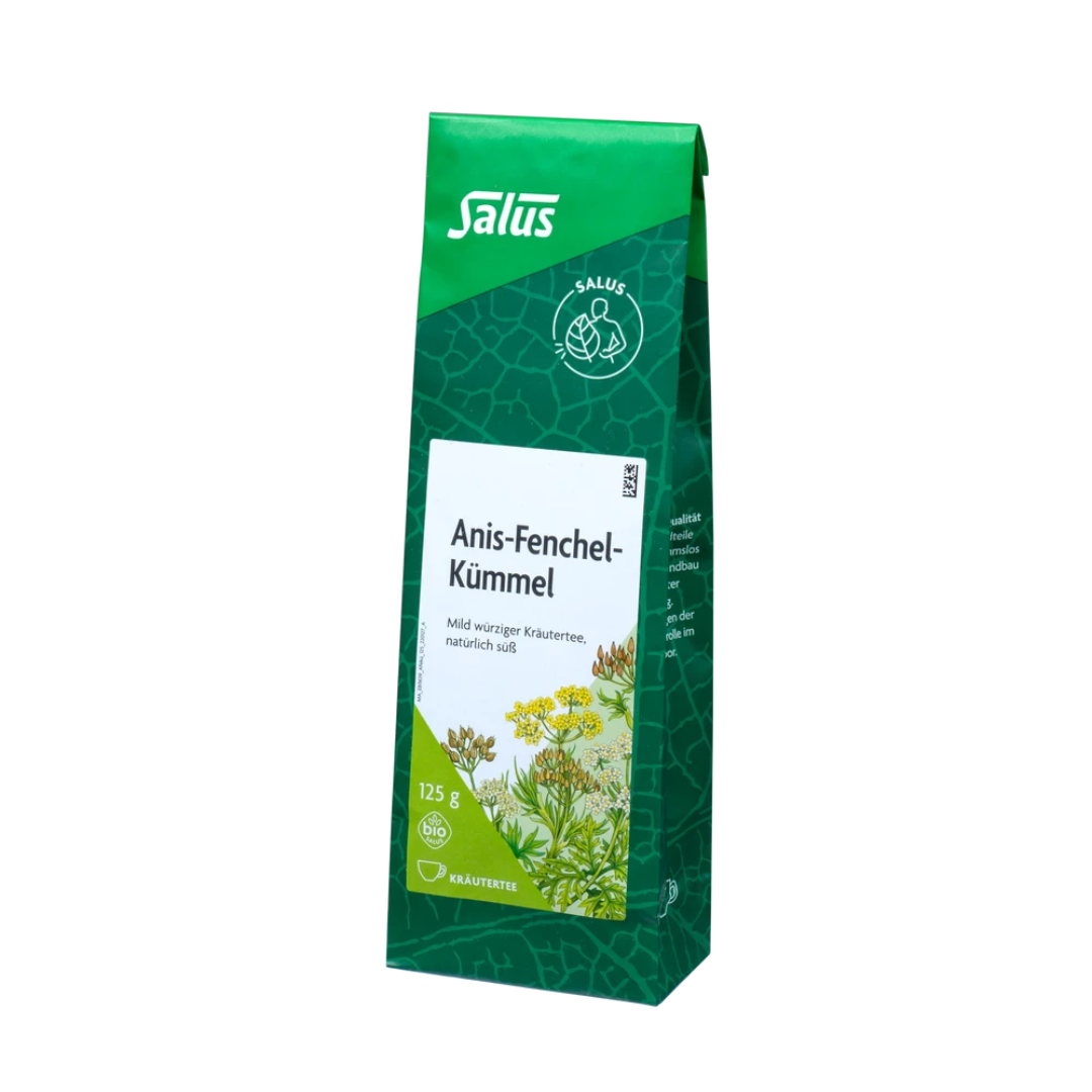 Salus Anis-Fenchel-Kümmel Kräutertee 125 g – Bio-Kräutertee im Blockbodenbeutel, mild würzig und natürlich süß