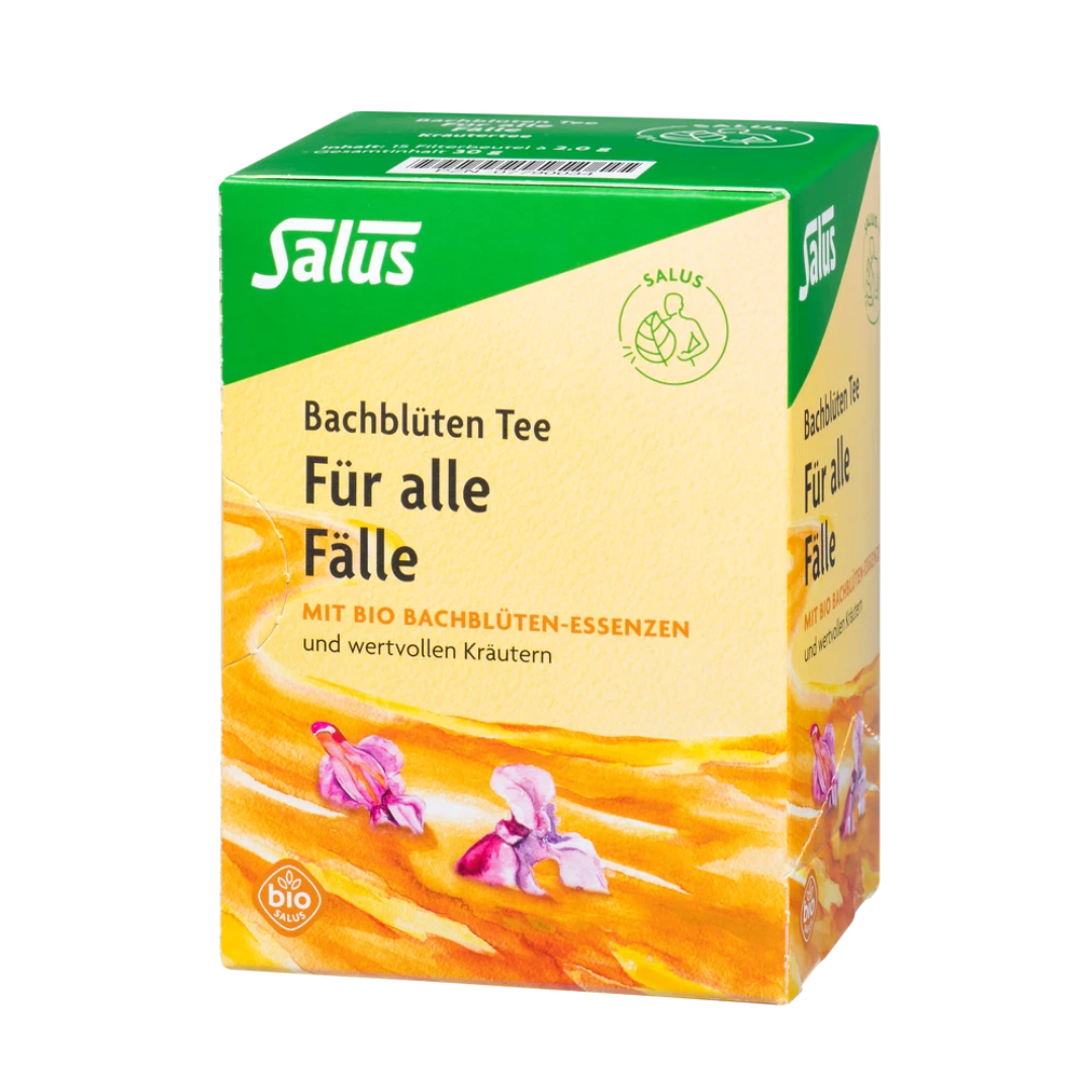 Salus Bachblüten Tee Für alle Fälle – Bio-Kräutertee mit Bachblüten-Essenzen, 15 Filterbeutel