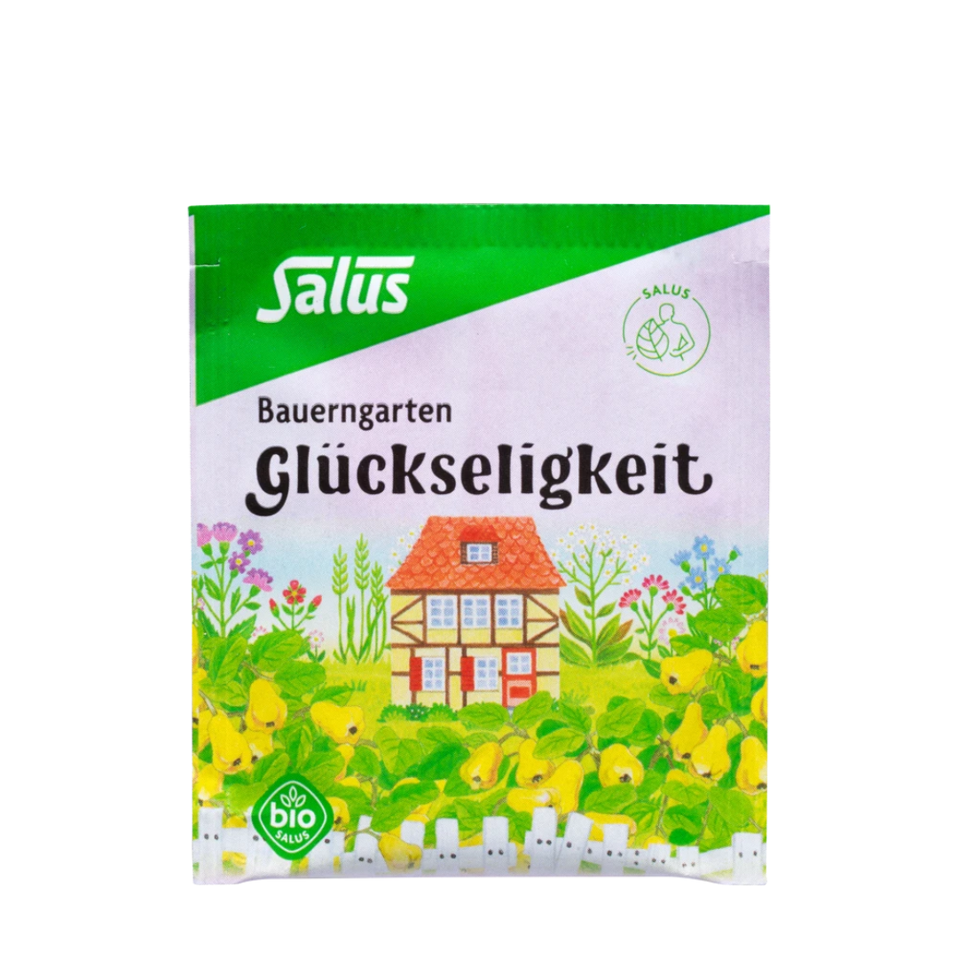Salus Bauerngarten Tee Glückseligkeit – Bio-Früchtetee im farbigen Einzelumbeutel