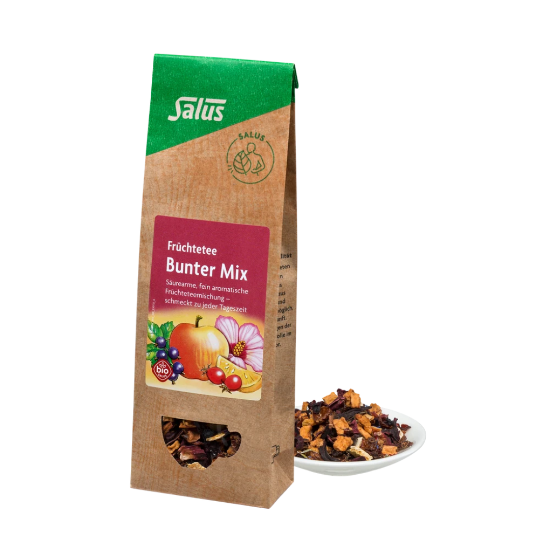 Salus Früchtetee Bunter Mix Bio – 100 g lose Früchtemischung mit säurearmem, aromatischem Geschmack