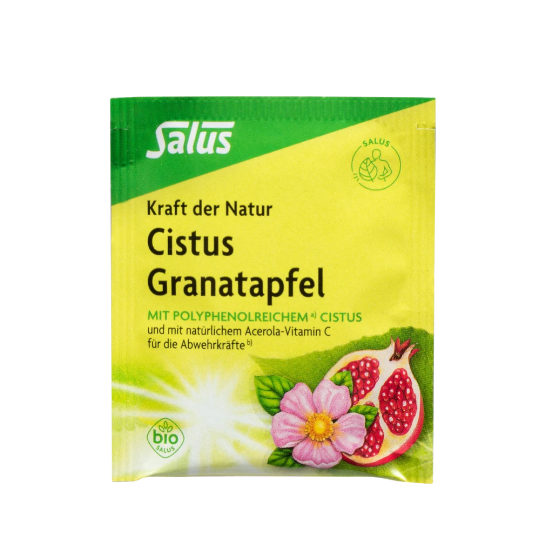 Salus Cistus Granatapfel Tee Bio – einzeln verpackter Filterbeutel mit Cistus, Granatapfel und Acerola-Vitamin C