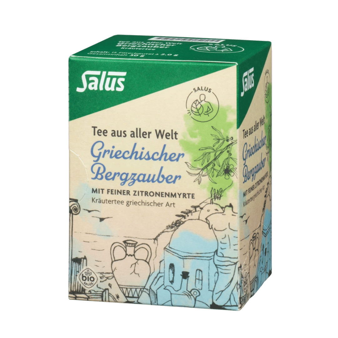 Salus Griechischer Bergzauber Bio-Kräutertee Verpackung – Tee aus aller Welt
