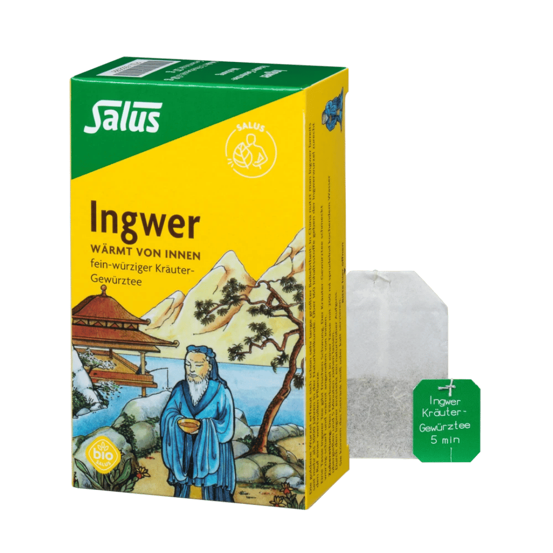 Salus Ingwer Tee – 15 Filterbeutel Bio-Kräuter-Gewürztee, fein-würziger Ingwertee wärmend von innen