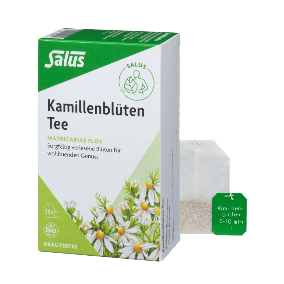 Salus Kamillenblüten Tee – Bio-Kräutertee mit 15 Filterbeuteln, wohltuender Kamillentee im Umkarton