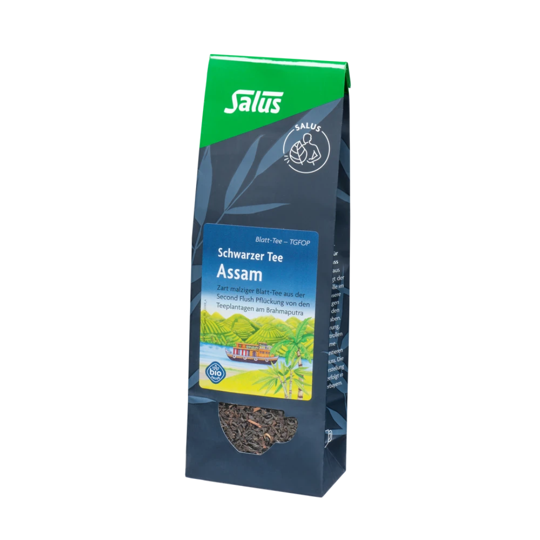 Salus Schwarzer Tee Assam Bio TGFOP 100 g – aromatischer Blatt-Tee in umweltfreundlicher Verpackung