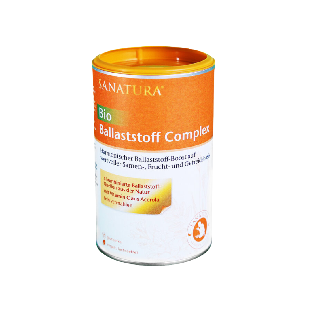 Sanatura Bio Ballaststoff Complex 200 g – harmonischer Ballaststoff-Mix auf Basis von Samen, Früchten und Getreide mit Vitamin C aus Acerola, vegan, glutenfrei, laktosefrei