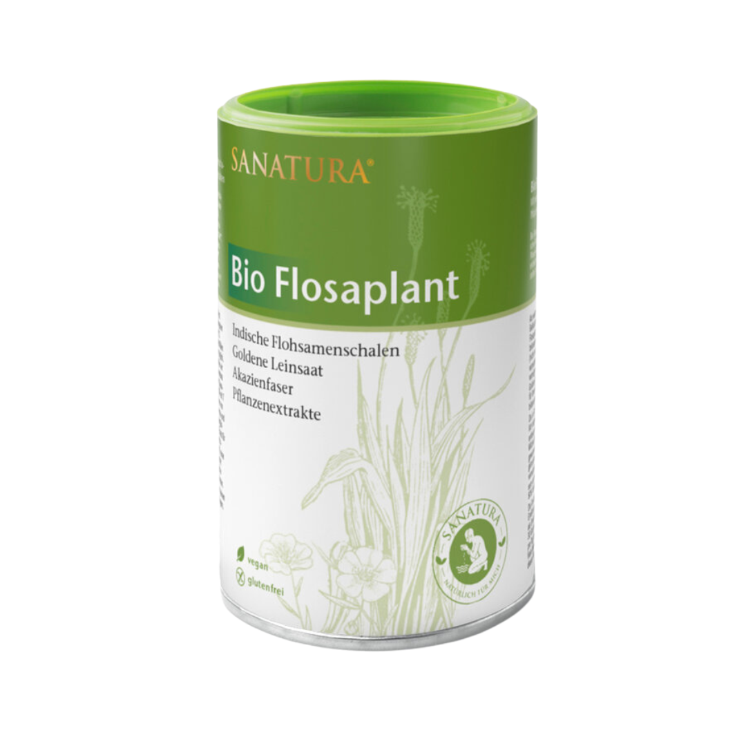 Sanatura Bio Flosaplant 200 g Dose – ballaststoffreiche Mischung mit Flohsamenschalen, Leinsaat und Akazienfaser