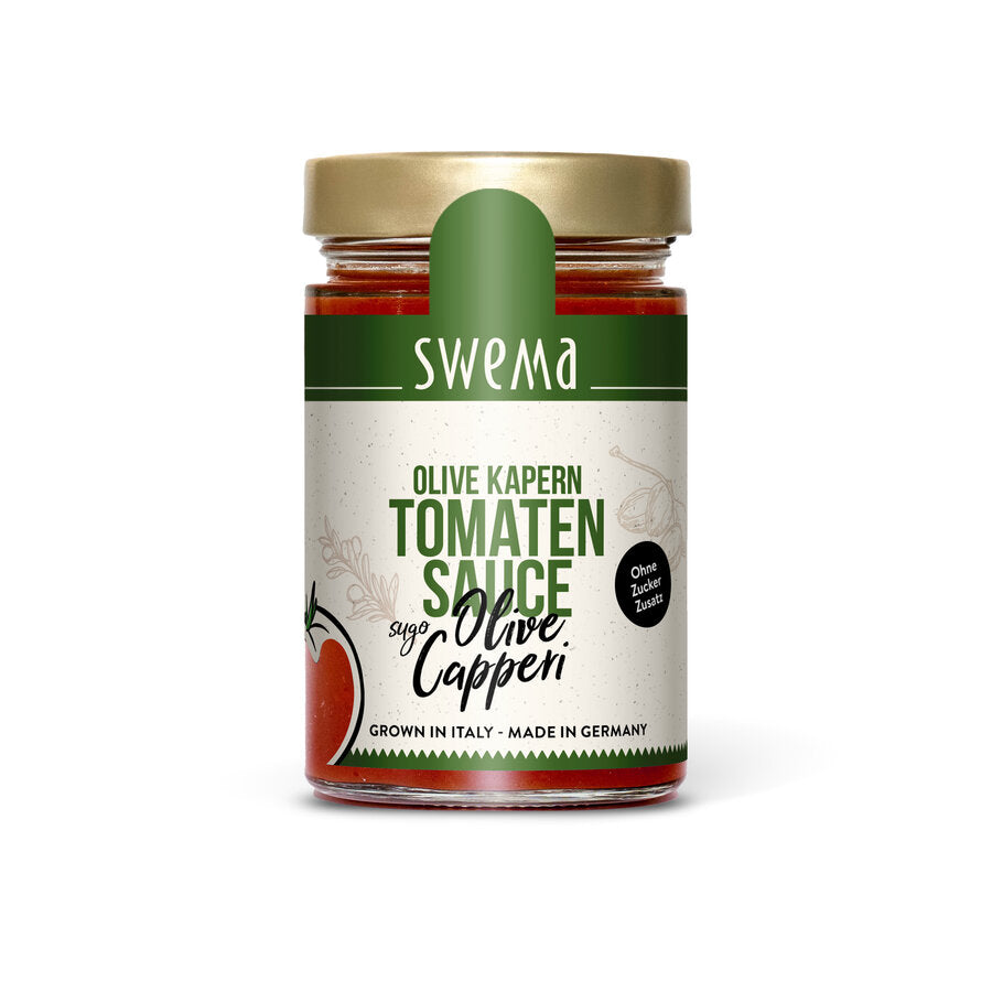 SweMa Bio-Tomatensauce mit Oliven & Kapern