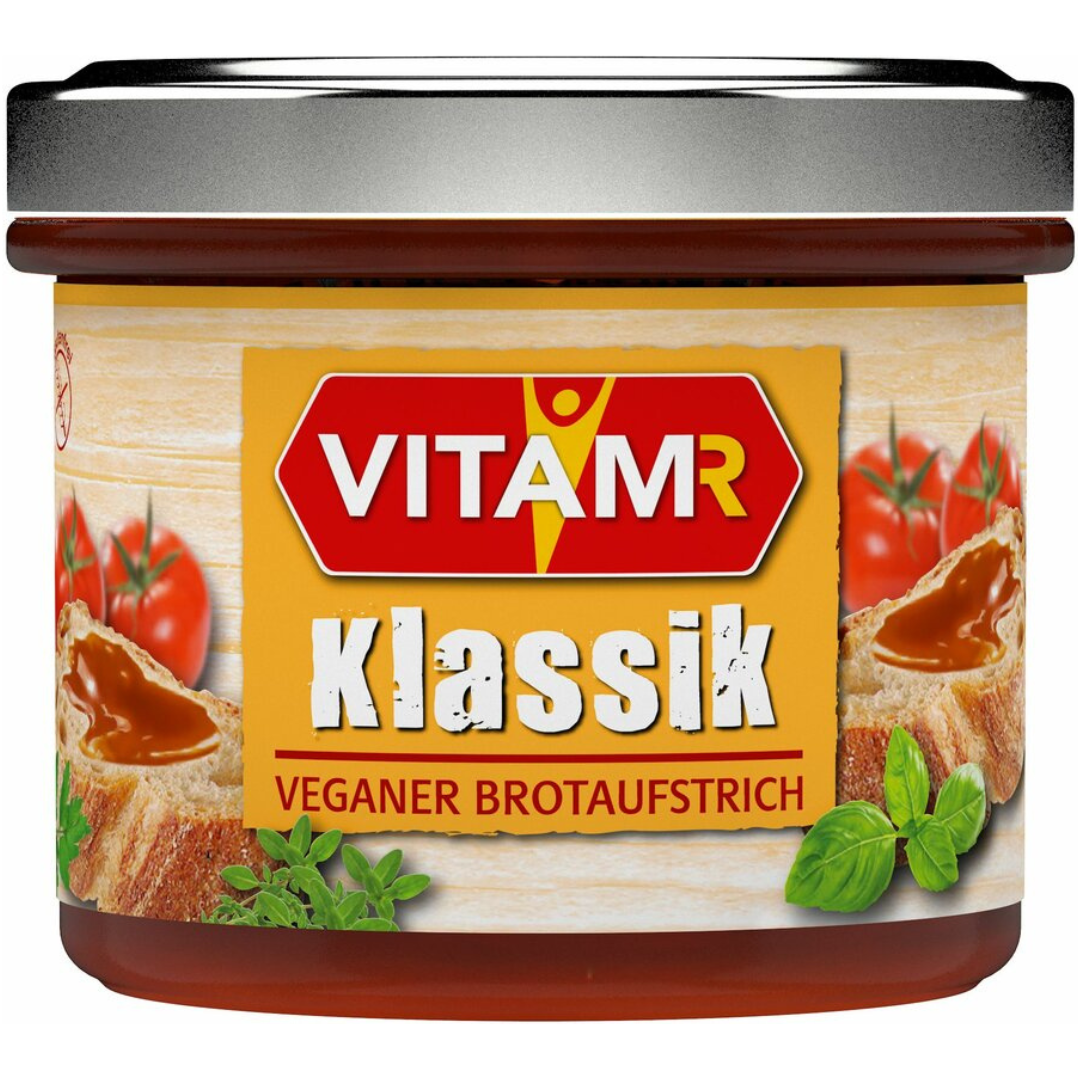 VITAM-R Klassik Hefeextrakt veganer Brotaufstrich 125 g Glas Vorderansicht