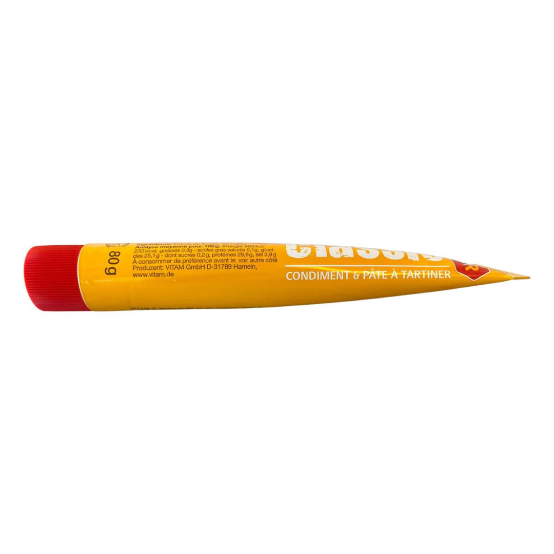 VITAM-R Klassik Hefeextrakt veganer Brotaufstrich 80 g Tube Seitenansicht