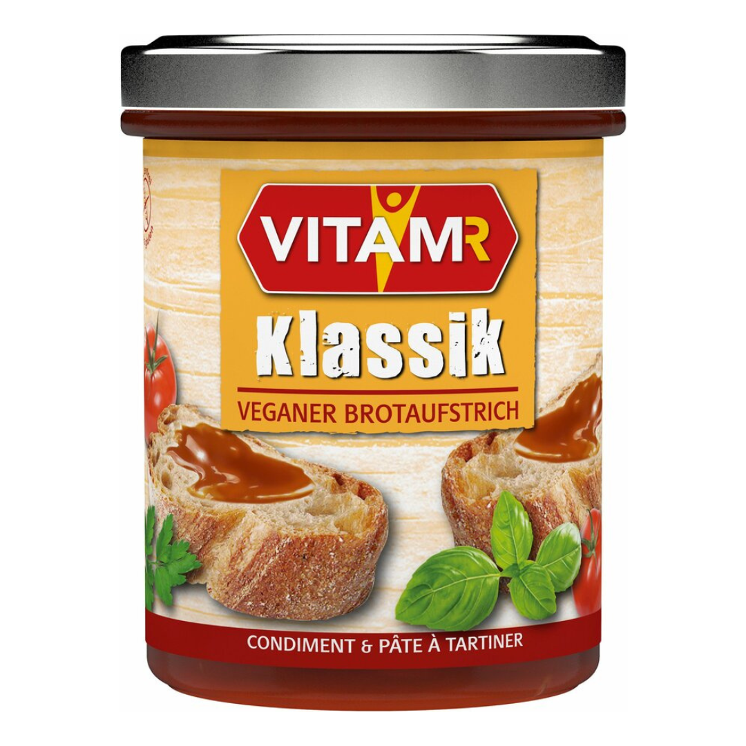 VITAM-R Klassik veganer Brotaufstrich im Glas 250g – herzhafter Hefeextrakt-Aufstrich für Brot und Brötchen