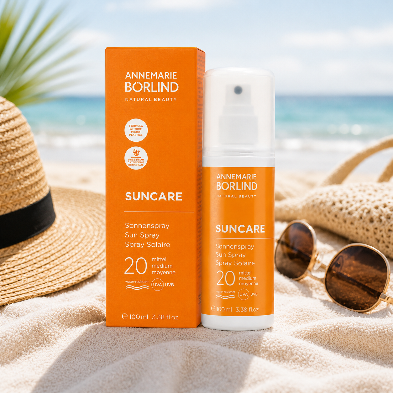 Annemarie Börlind SUNCARE Sonnenspray LSF 20 am sonnigen Strand