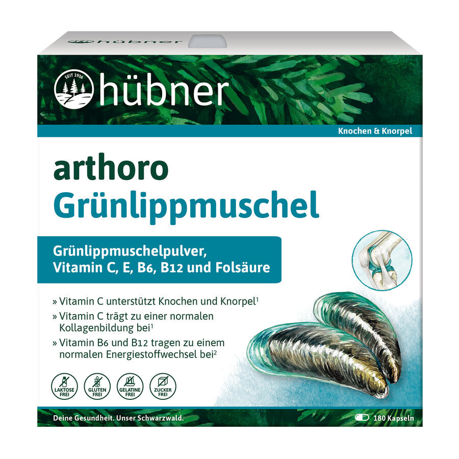 hübner® arthoro Grünlippmuschelpulver 180 Kapseln 90g