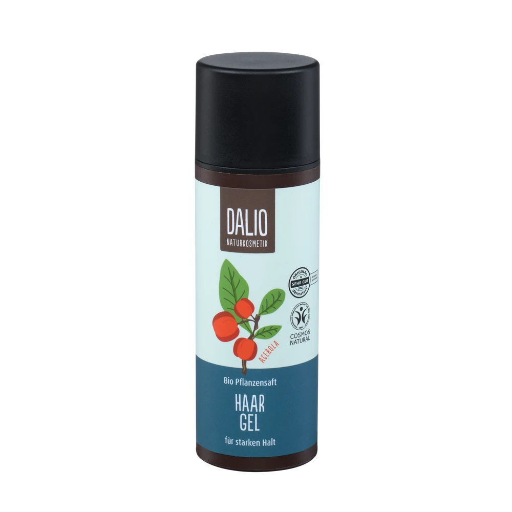 DALIO Haargel 150 ml – vegane Naturkosmetik mit Bio-Acerolasaft für zuverlässigen Halt und frischen Look