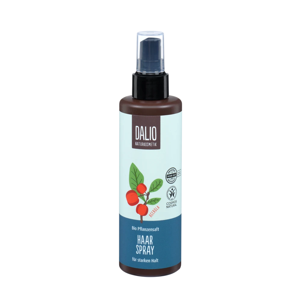 Veganes DALIO Haarspray 190 ml – Haarstyling mit Bio-Acerola und Löwenzahn, BDIH COSMOS NATURAL zertifiziert