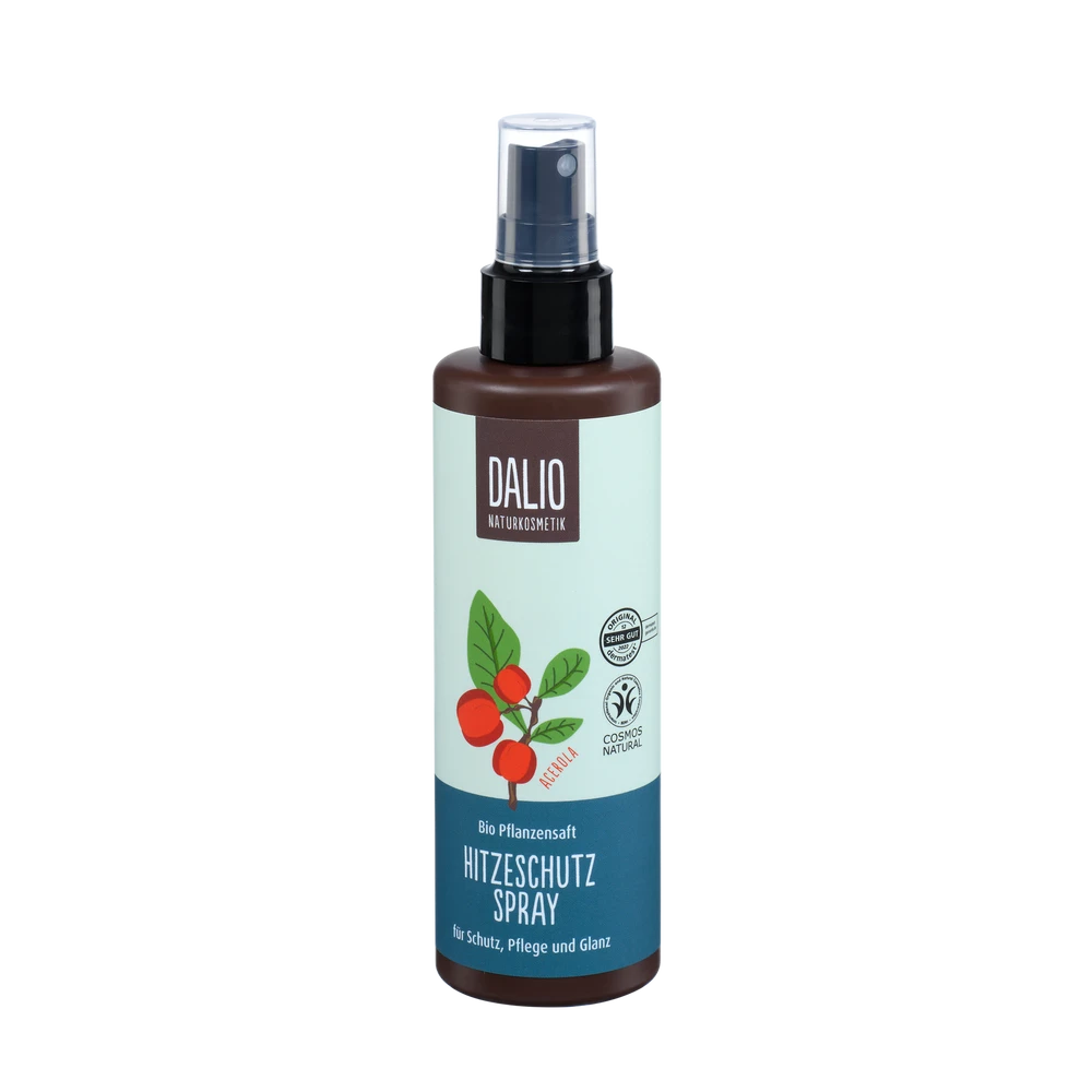 DALIO Hitzeschutzspray 190ml von Schoenenberger – Produktflasche in schräger Perspektive