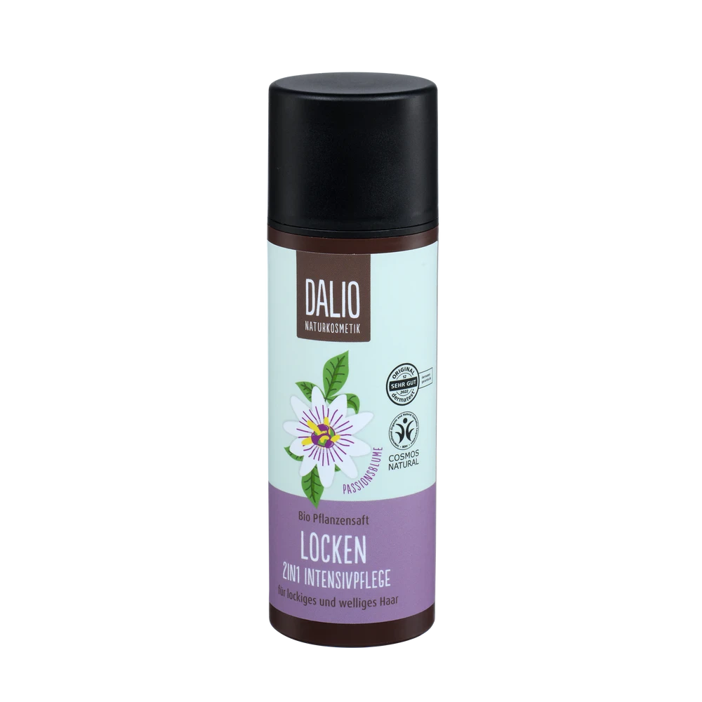 DALIO Locken 2in1 Intensivpflege – vegane zertifizierte Naturkosmetik mit Bio-Passionsblumensaft für definierte Locken, 150 ml