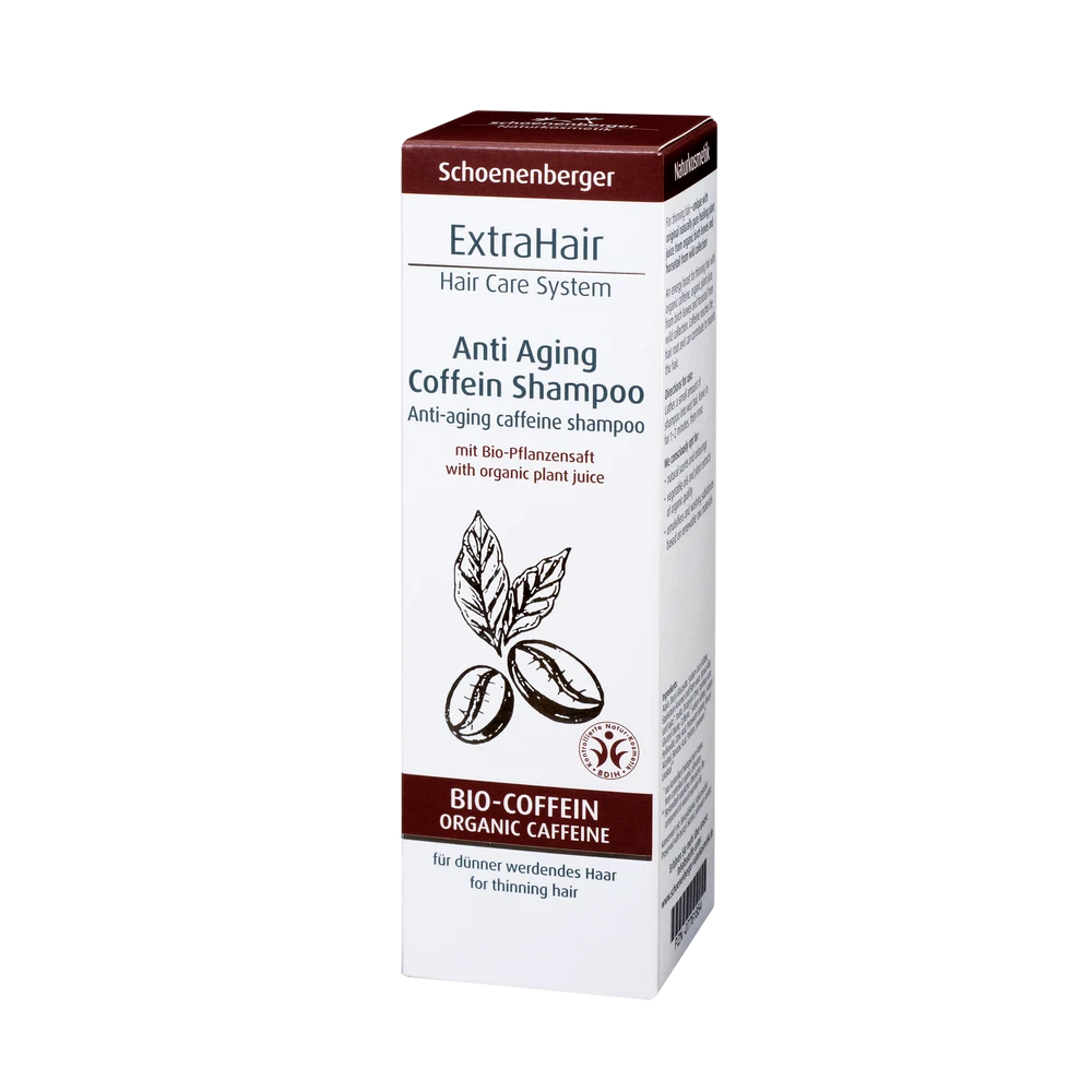 Schoenenberger ExtraHair Anti Aging Coffein Shampoo 200ml Packung – Haarpflege für dünner werdendes Haar mit Bio-Coffein und Pflanzensaft