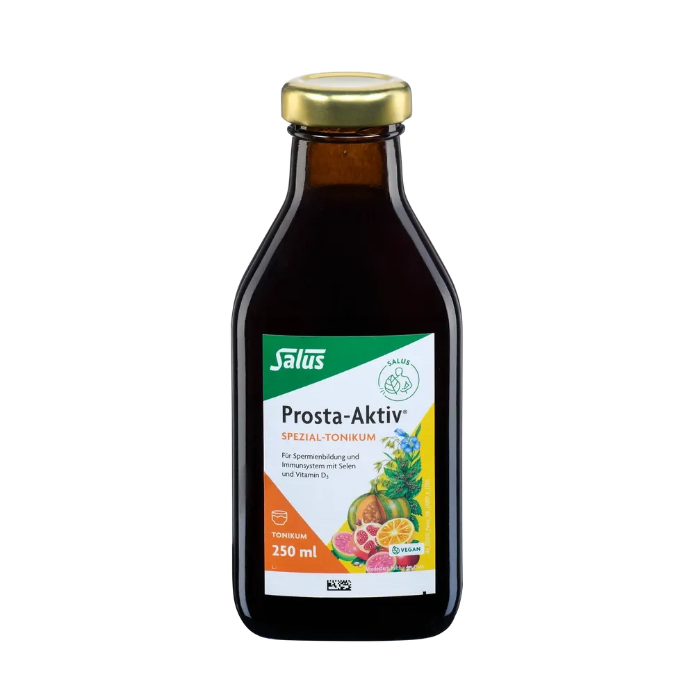 Prosta Aktiv Spezial-Tonikum von Salus 250 ml Glasflasche Vorderansicht