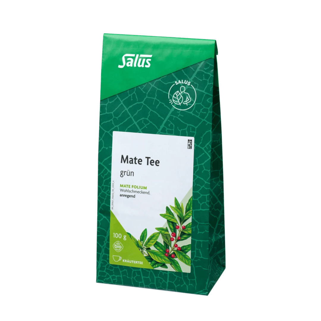 Salus Mate Tee grün bio 100g Packung Vorderansicht