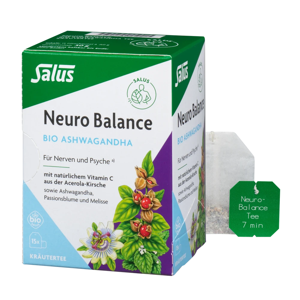 Salus Neuro Balance Bio Ashwagandha Tee – Packung mit Teebeutel, 15 Beutel