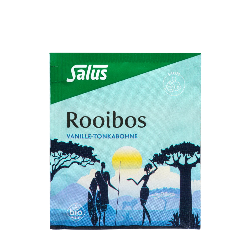 Einzelverpackter Teebeutel Salus Rooibos Vanille-Tonkabohne Bio Tee