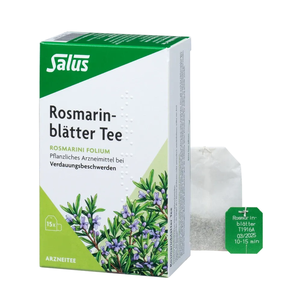 Salus Rosmarinblätter Tee Bio in Filterbeuteln – 15 Stück Arzneitee bei Verdauungsbeschwerden, vegan und ohne Zusatzstoffe