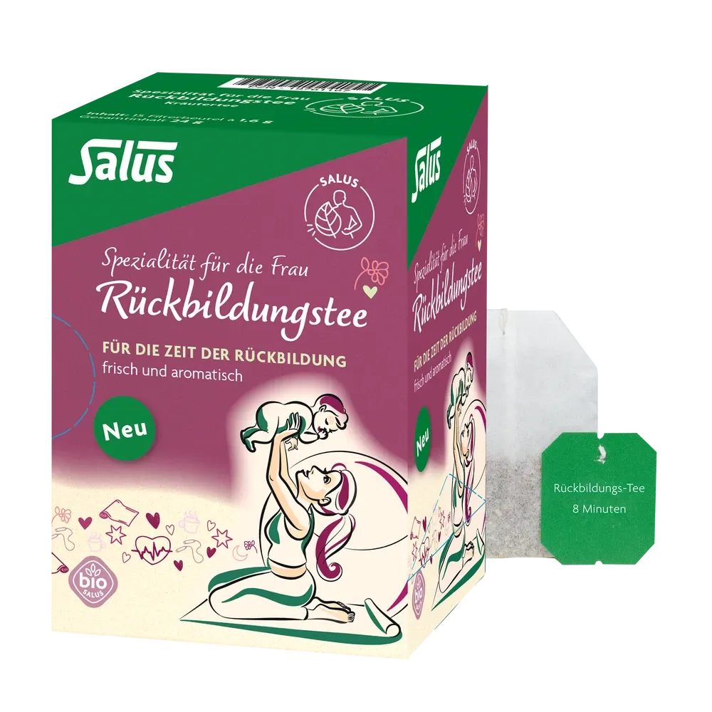 Salus Rückbildungstee bio Packung mit Teebeutel – frisch-aromatische Kräutermischung für die Rückbildungszeit