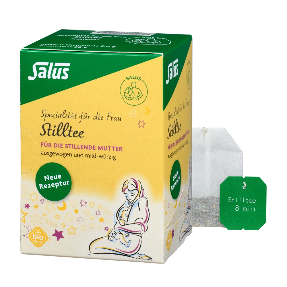 Salus Stilltee Bio Packung mit losem Teebeutel – Bio-Kräutertee für stillende Mütter, neue Rezeptur, 15 Filterbeutel