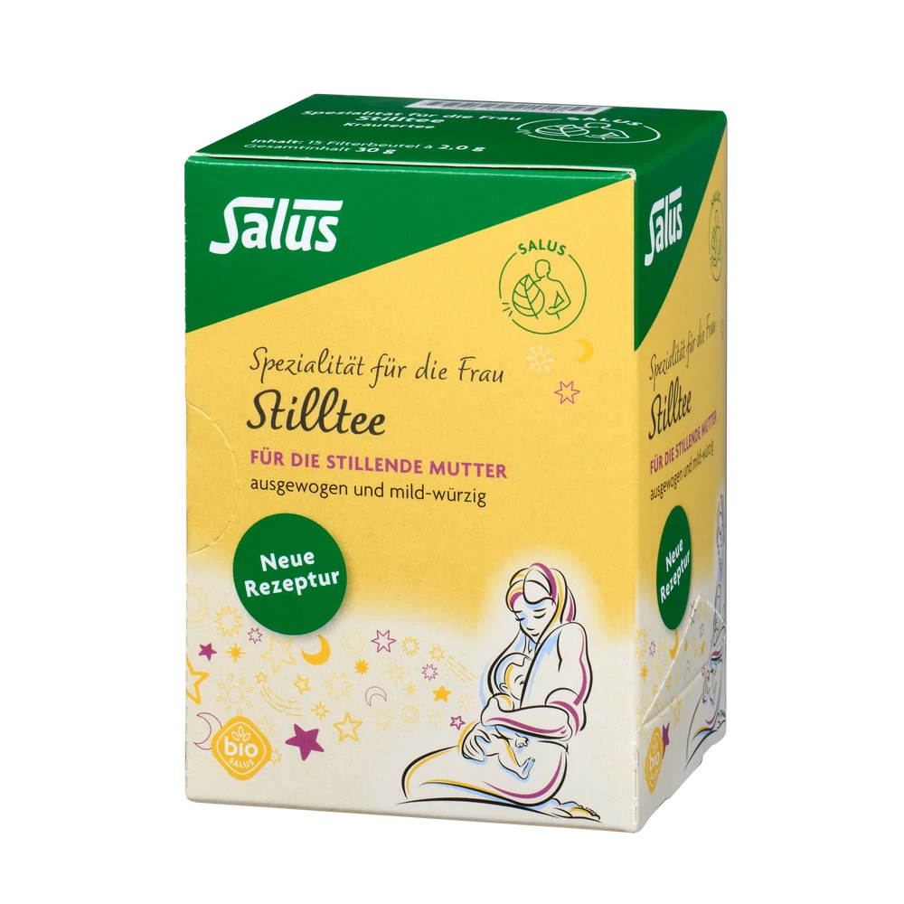Salus Stilltee Bio Packung Vorderansicht – Bio-Kräutertee für stillende Mütter, ausgewogen und mild-würzig, 15 Filterbeutel