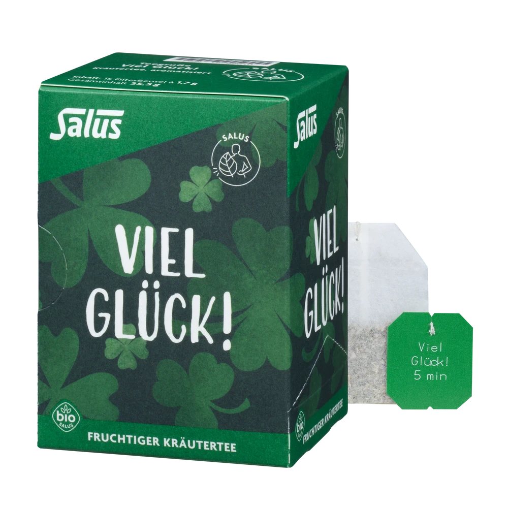 Salus Viel Glück! Kräutertee Bio Packung mit losem Teebeutel