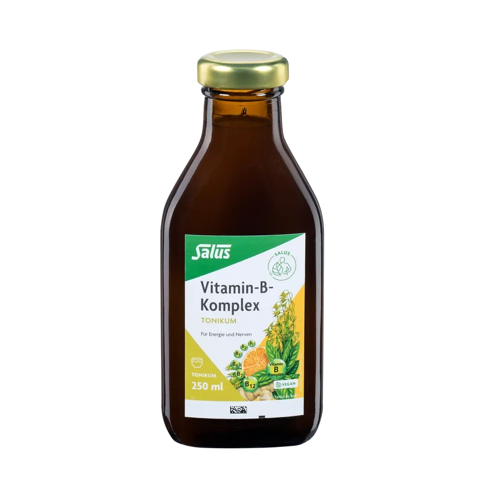 Braunglasflasche Salus Vitamin-B-Komplex Tonikum 250 ml, vegan, mit B1, B2, B3, B6, B7 und B12
